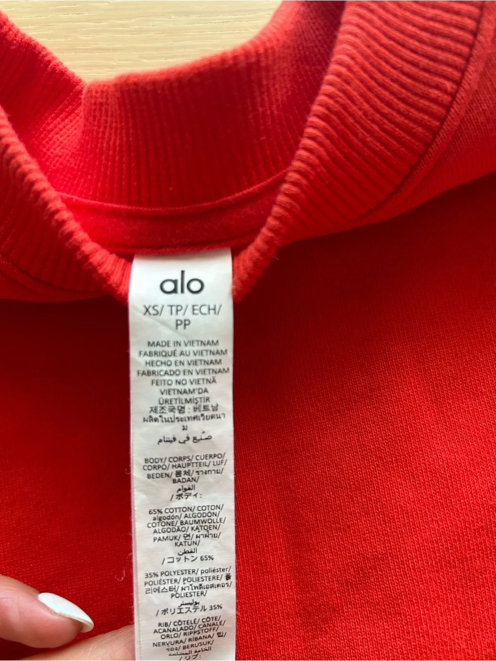 ALO Yoga | Sweaters | Alo Yoga Bright Red Ribbed Crewneck Sweatshirt ...